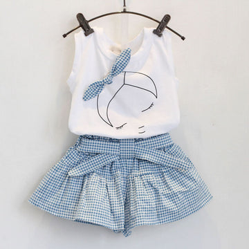 Baby Girls 2Pc Sleeveless shirt & Shorts Set. Ages 12M-7Yrs